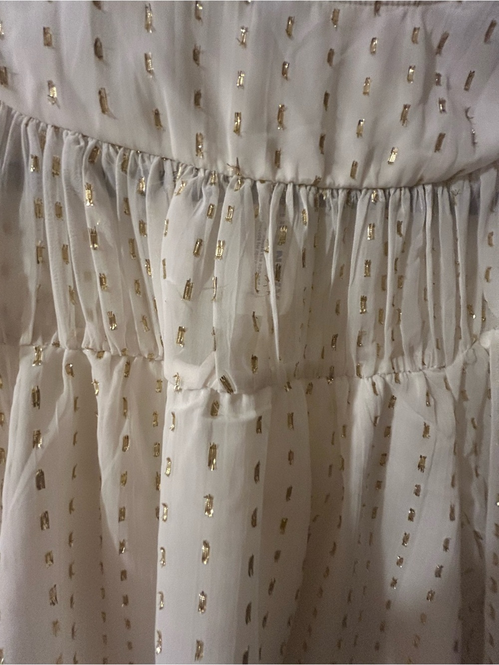 Old Navy Cream Blouse with Gold Foil Dots - Picture 3 of 6